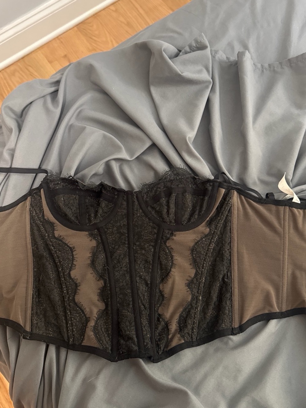 Urban Outfitters Black Lace Corset Bandeau